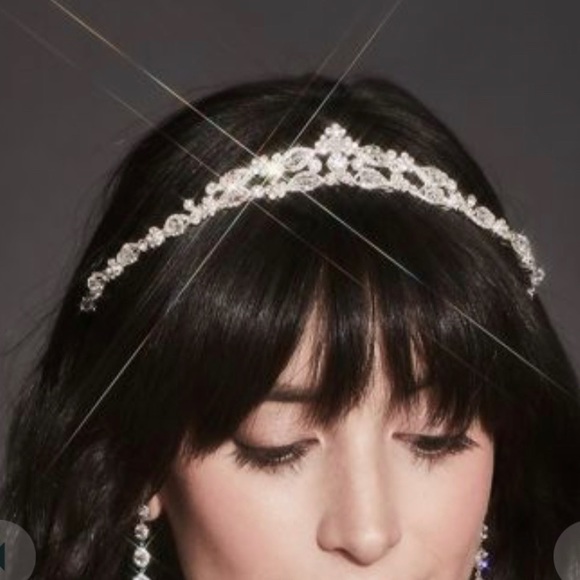 David's Bridal Accessories Crystal Embellished Silver Tiara From